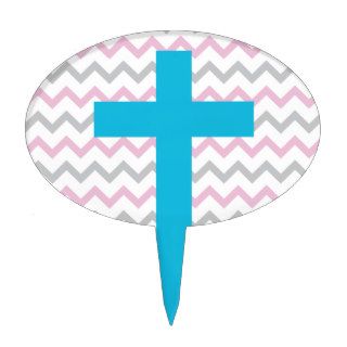zigzag design with withe cross cake topper