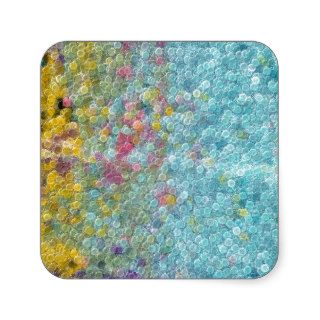 Pastel Colors Digital Abstract Square Stickers