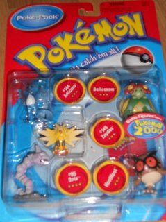 Pokemon Poke Pack HootHoot #95 Onix #145 Zapdos #144 Articuno and Bellossom Battle Figures From Pokemon 2000 the Movie  Other Products  