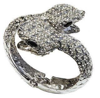 silver crystal snakes cuff by rosie fox
