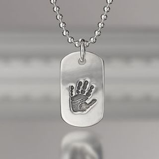 personalised print dog tag by touch on silver