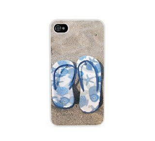 Beach Flip Flops White iPhone 4 Case   Fits iPhone 4 & iPhone 4S Cell Phones & Accessories