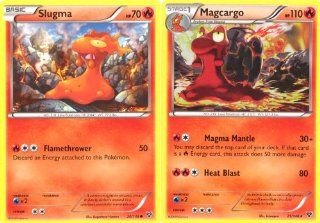 Magcargo and Slugma   Rare Pokemon Card Evolution Set (XY #20/146 and #21/146) Toys & Games