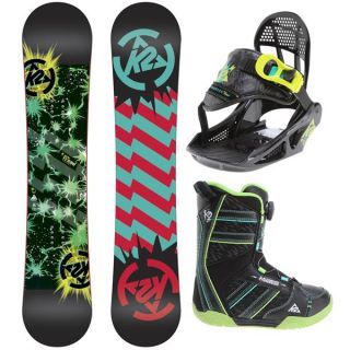 K2 Mini Turbo Grom Pack Snowboard 120 w/ Boots/Bindings   Kids, Youth