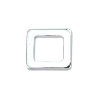 Beadalon 144 Piece 5.6 MM Rectangle Solid Ring, Silver Plate