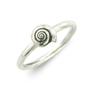 little round silver shell ring by charlotte lowe jewellery