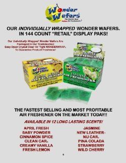 Super Wonder Wafers 144 CT Individually Wrapped Air Fresheners NEW LEATHER Automotive