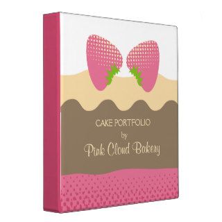 Pink strawberry dessert cake bakery recipe binder