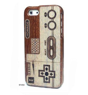 Basicase ™ Game Boy Engraved Handmade Real Dark Sapele Walnut Wooden Hard Wood Cover Case for Apple iPhone 5 M143A Mobile Phone Apps Special Edition Cell Phones & Accessories