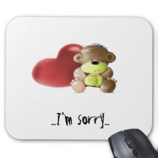 Megg A cute teddy bear   sad, I'm sorry, mousepad