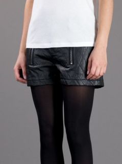 Karl Lagerfeld Quilted Leather Shorts