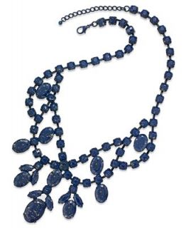 Material Girl Necklace, Cobalt Blue Splatter Stone Statement Necklace   Fashion Jewelry   Jewelry & Watches