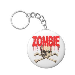 Zombie Skull Red Key Chains