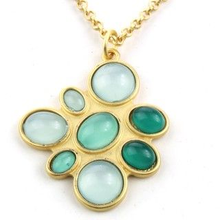 West Coast Jewelry Goldtone Multi Green Stone Necklace West Coast Jewelry Fashion Necklaces