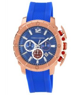 Vince Camuto Mens Blue Silicone Strap Watch 43mm VC 1010BLGP   Watches   Jewelry & Watches