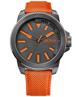 Hugo Boss Mens Boss Orange Orange Woven Nylon Strap Watch 50mm 1513010   Watches   Jewelry & Watches