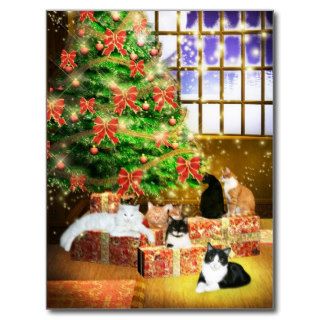 Kitty cat Christmas Post Cards