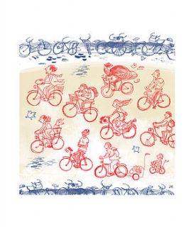 print cambridge bicycles by debbie bellaby illustration