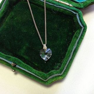 vintage crystal heart necklace by iamia