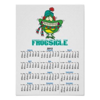 frogsicle funny frozen shivering frog poster
