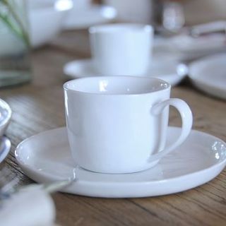 crumple espresso cup and saucer   set of six by idyll home ltd