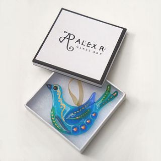 handmade glass bird in giftbox by alex r