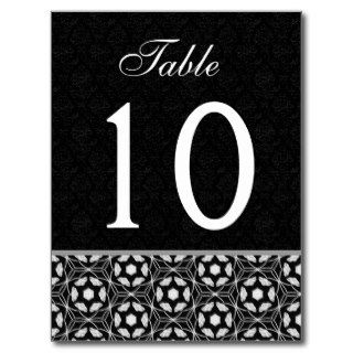 Black White Modern Pattern Table Number Cards B6 Postcards