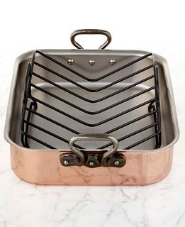 Mauviel Tri Ply Copper 15.7 x 11.8 Roaster with Rack   Cookware   Kitchen