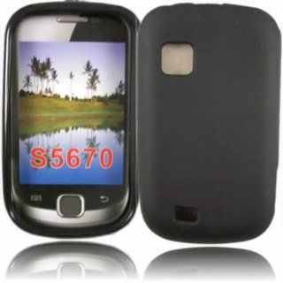 Gel Case Cover Skin For Samsung Galaxy Fit S5670 / Black Design Cell Phones & Accessories