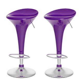 CorLiving B 141 BAD Form Fitted Adjustable Bar Stool in Purple Gloss, set of 2   Barstools