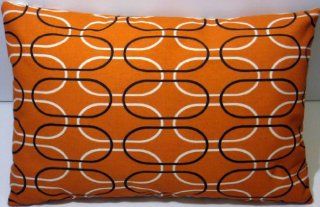 Zoreye Decorative Throw Pillow (141ORNWHT_1218) 12x18 Standard Lumbar Pillow Orange, White  
