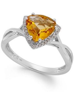Citrine (1 3/4 ct. t.w.) and Diamond Accent Ring in 14k White Gold   Rings   Jewelry & Watches