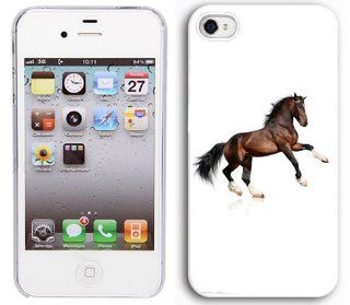 Apple iPhone 5 5S White 5W137 Hard Back Case Cover Color Dark Brown Horse Cell Phones & Accessories