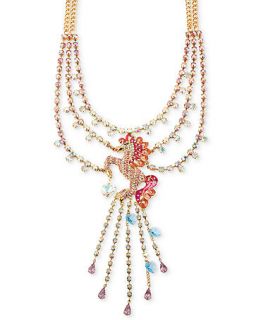 Betsey Johnson Antique Gold Tone Unicorn Frontal Necklace   Fashion Jewelry   Jewelry & Watches