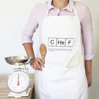 chef and sous periodic table aprons by newton and the apple