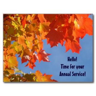 HVAC postcards Fall Annual Service custom Furnace