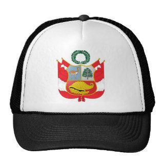 Peru Official Coat Of Arms Heraldry Symbol Mesh Hat