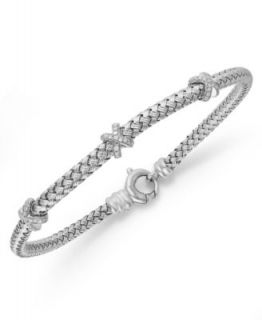 Balissima by EFFY Diamond Heart Rope Bracelet (1/5 ct. t.w.) in Sterling Silver   Bracelets   Jewelry & Watches