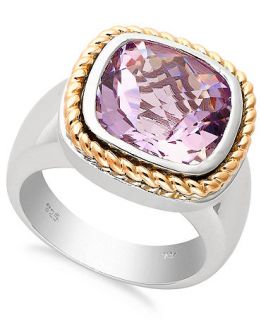 Sterling Silver and 18k Rose Gold Pink Amethyst Ring (3 5/8 ct. t.w.)   Rings   Jewelry & Watches