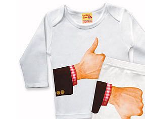 thumbs up/thumbs down t shirt and nappy cover by twisted twee