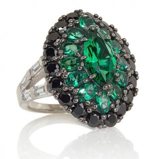 Jean Dousset 6.92ct Absolute™ Marquise Shaped Simulated Emerald and Black