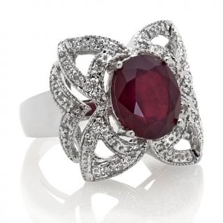 Colleen Lopez Ruby and Diamond Sterling Silver "Queen B" Ring