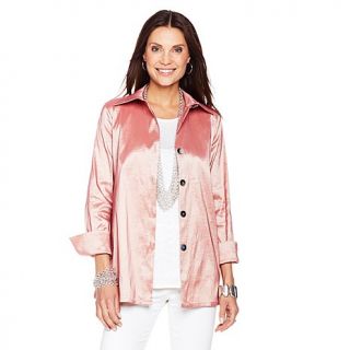 MarlaWynne Jeweltone Boxy Taffeta Shirt Jacket