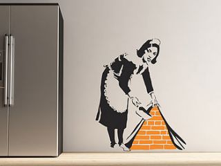 banksy maid wall stickers by the binary box