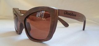 cats eye style wooden sunglasses by moat house gifts
