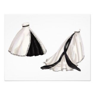 Black and White Wedding Gown Custom Announcements