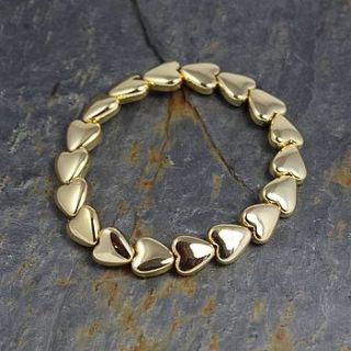 gold large heart bracelet by nest
