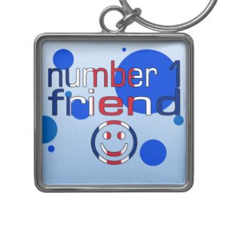 Number 1 Friend in British Flag Colors for Boys Keychains