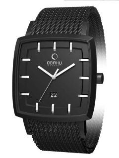 Obaku Harmony 40mm Wide Quartz Watch with Black Mesh Bracelet V134GBBMB Watches