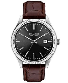 Caravelle New York by Bulova Mens Brown Leather Strap Watch 41mm 43B132   Watches   Jewelry & Watches
